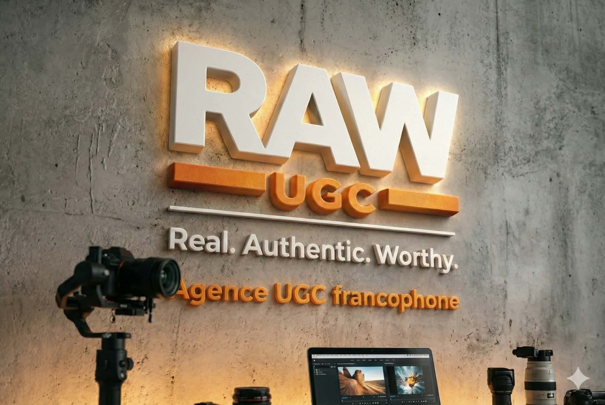 Poste de montage RAW UGC avec matériel de tournage